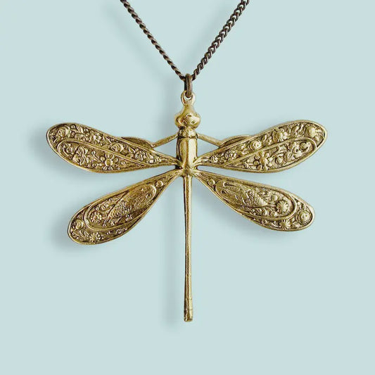 Golden Dragonfly Necklace