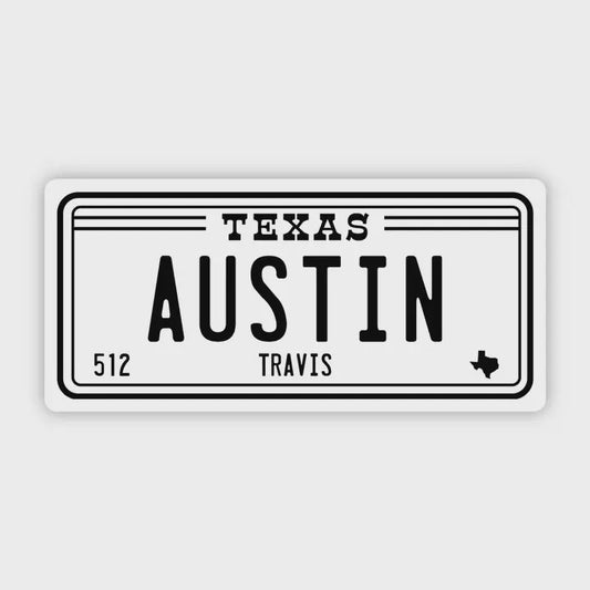 Austin Texas 512 License Plate Sticker