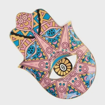 Gypsy Soul - Evil Eye Decorative Dish - Pink w Blue