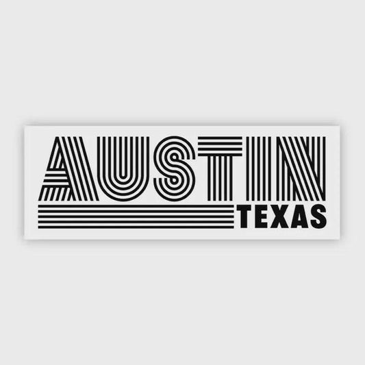 Austin Texas Sticker (Black and White