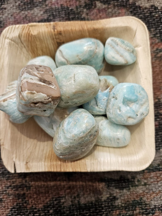 Tumbled Blue Argonite 1/23