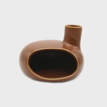 Ceramic Smudge Chimney - Dark Brown