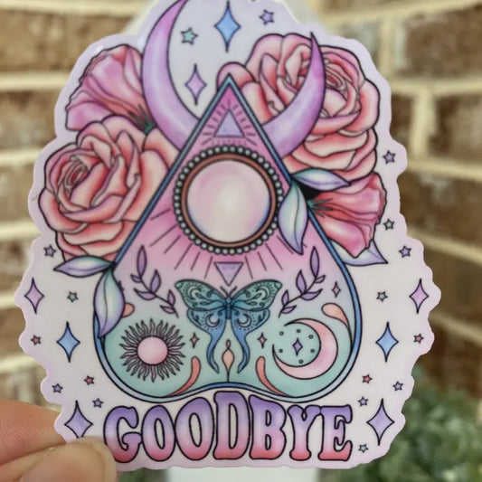 Pastel Goth Witch Ouija Planchette Sticker - Weather Proof