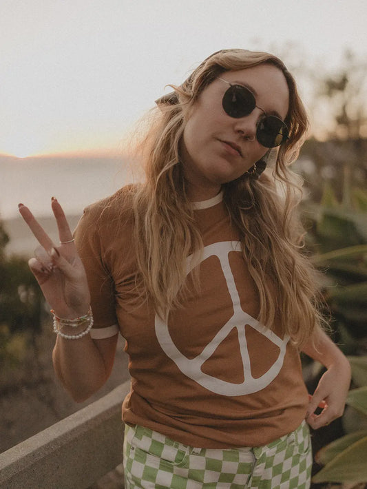 Peace Ringer Graphic Tee