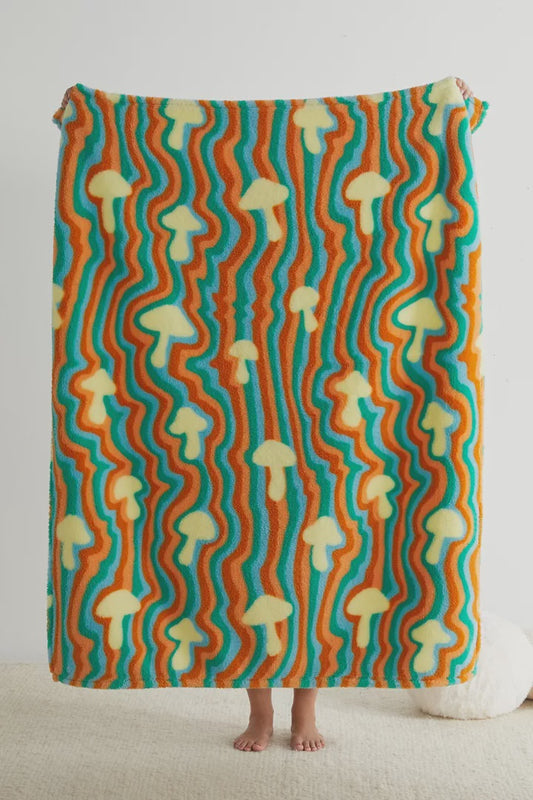 Trippy Mushroom Blanket