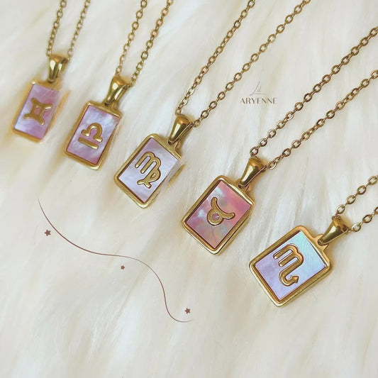 Zodiak Pink Shell Necklace