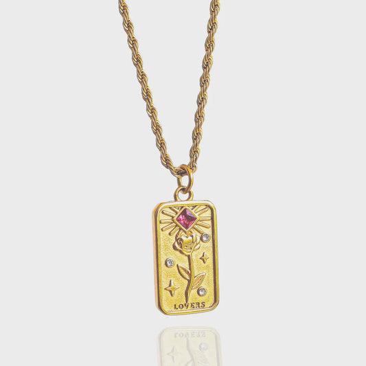 The Lovers' Tarot Card Necklace