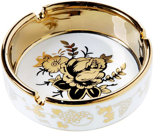 Consumption Lounge 4'' Ceramic Titanium Plating Tabletop Ashtray