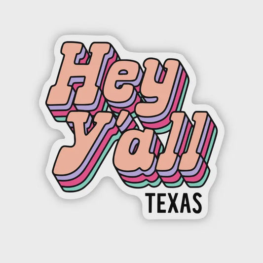 Hey Y'all Texas Text Sticker