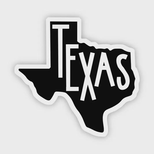 Texas Sticker (Black and White)