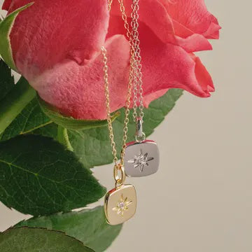 14K Vermeil Gracie Diamond Starburst Square Necklace