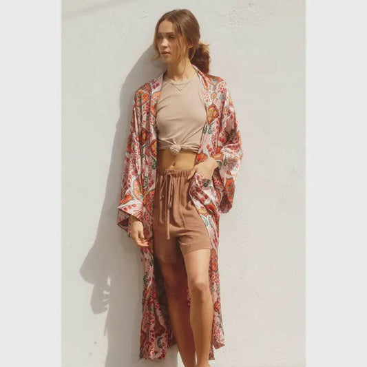 Phoenix Sash Belt Kimono Duster