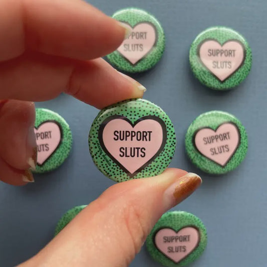 Feminist Slut Love Heart Pin
