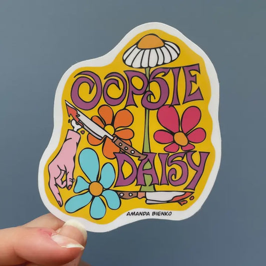 Groovy Daisy Flower Punk Retro Horror Sticker