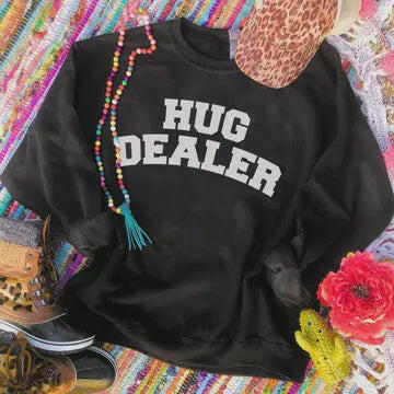 Hug Dealer Black Crew Sweatshirt