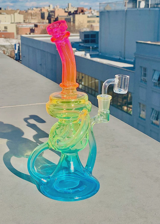 Neon Rainbow Recycler Bong or Rig