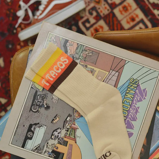 Taco Van Striped Western Comfy Crew Socks