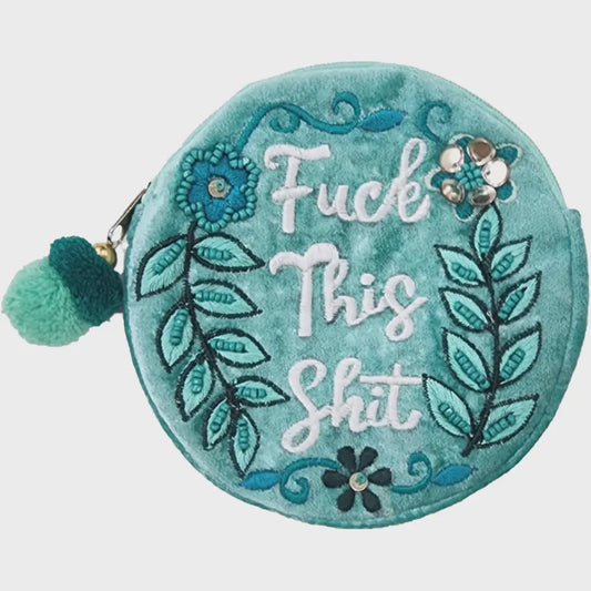 Fuck This Shit Velvet Beaded Pouch
