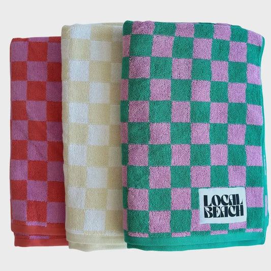 Checker Beach & Bath Towel