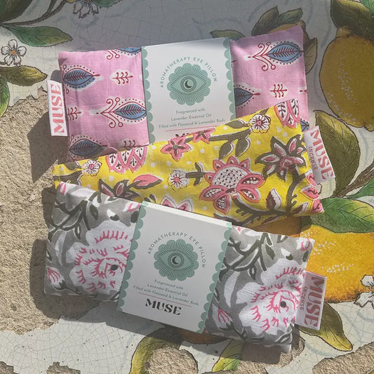 Eye Pillow Aromatherapy Indian Block Print lavender