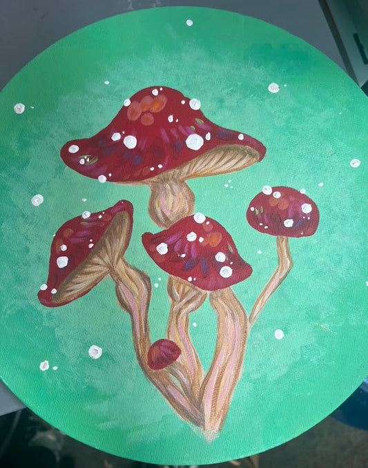 Mushroom Round Painting