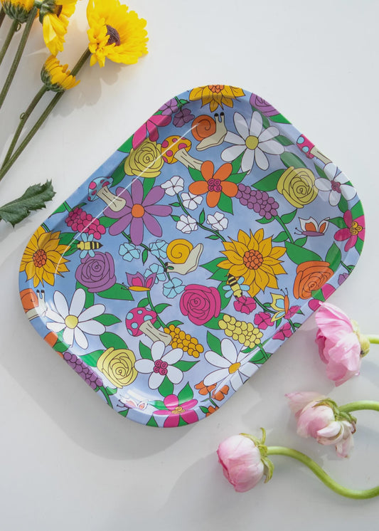 Floral Critter Rolling Tray
