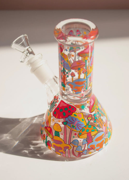Colorful Mushroom Bong 6"