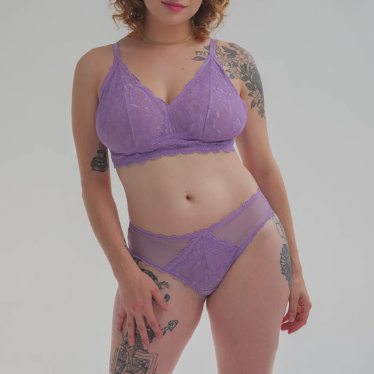 Lacey Racerback Bralette in Lilac