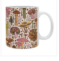 Doodle By Meg Vintage Mushroom Print Coffee Mug