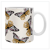 Insvy Design Studio Butterflypink Yellow Coffee Mug