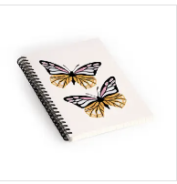 Insvy Design Studio Butterflypink Yellow Spiral Notebook