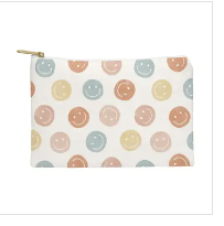 Little Arrow Design Co Smiley Faces Neutrals Pouch