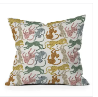 Megan Galante Rainbow Cheetah Throw Pillow 20"x20"
