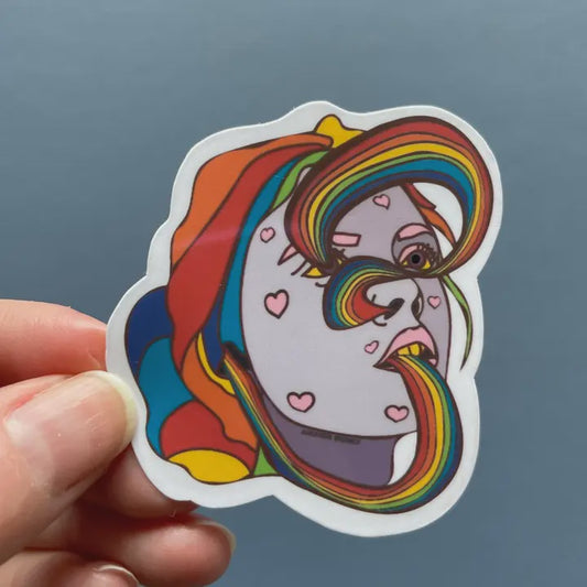 Rainbow Heart Trippy Psychedelic Sticker