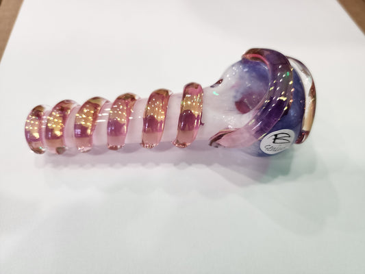 B Genius purple/white spoon w pink spiral