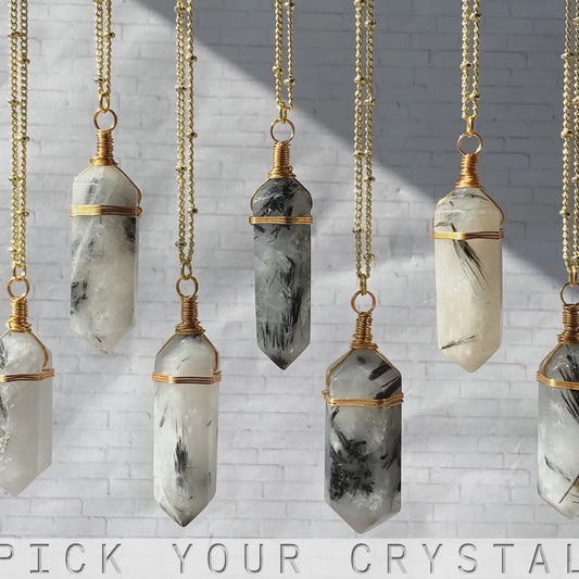 Gold Crystal Point Necklace