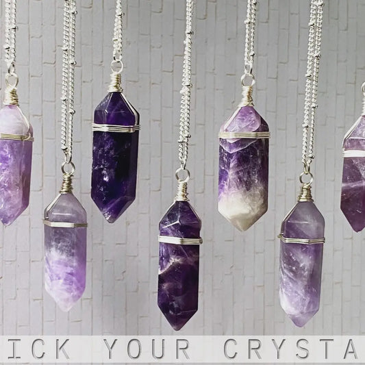 Silver Crystal Point Necklace