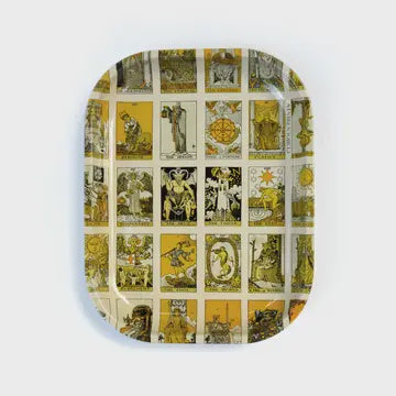 Small Metal Tarot Catchall Tray / Vintage Tarot Card Print