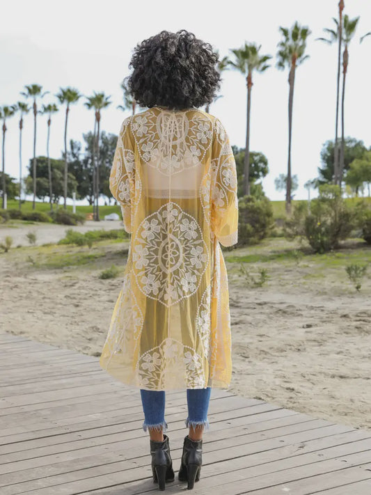 Bohemian Lace Kimono Beach Cover Up