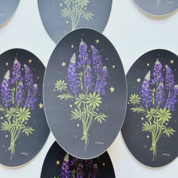 Bluebonnet Bouquet Matte Holographic Sticker
