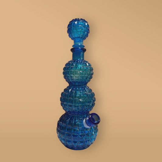 Cobalt Blue Empoli Triple Bubble Bong
