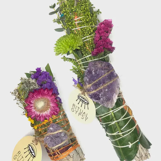 Ritual Wand + Amethyst White Sage Smudge Stick