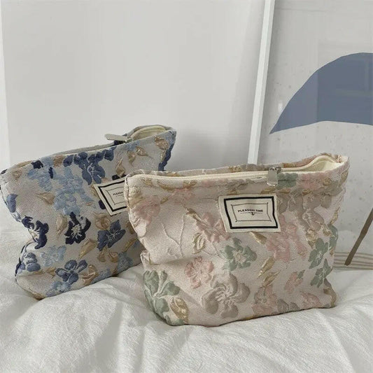 Flower Print Sweet Large Capacity Make Up Bag