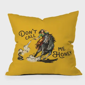 Whiskey Ginger Don't Call Me Honey Throw Pillow | 16" x 16"