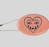 Valentine's Day Crying Heart Coin Pouch Keychain