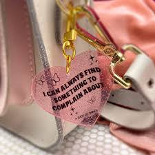 Valentine's Day Complain glitter heart keychain