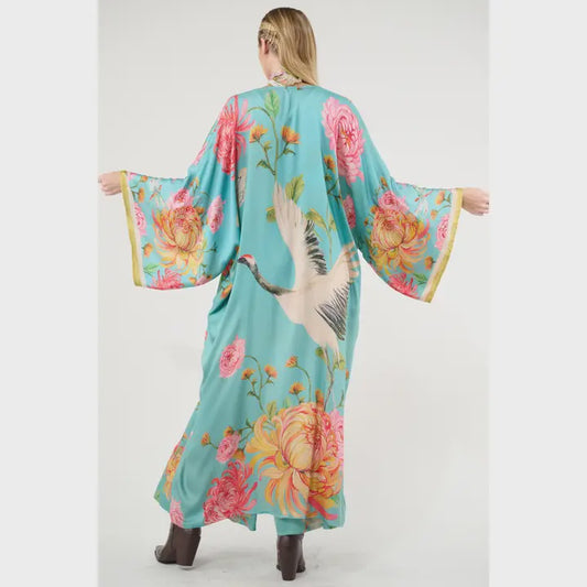 The Legend of the Crane Maxi Kimono