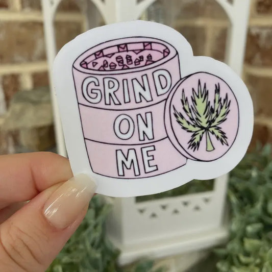 Pink Grinder Sticker Decal - Weather Proof - Stoner Sticker