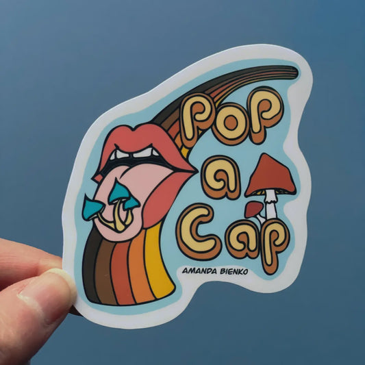 Mushroom Retro 70's Groovy Sticker
