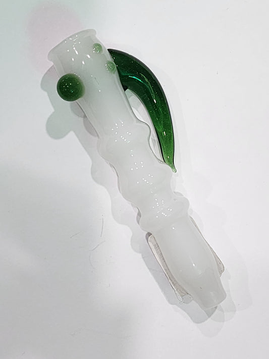 G Wiz white chillum w dots n marias n horn